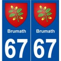 67 Brumath blason autocollant plaque stickers ville