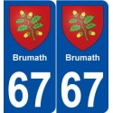 67 Brumath blason autocollant plaque stickers ville