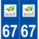 67 Brumath logo autocollant plaque stickers ville