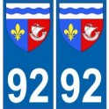 92 Hauts de Seine autocollant plaque blason armoiries stickers département