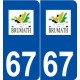 67 Brumath logo autocollant plaque stickers ville