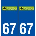 67 Châtenois logo autocollant plaque stickers ville