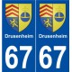 67 Drusenheim blason autocollant plaque stickers ville