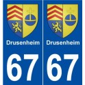 67 Drusenheim blason autocollant plaque stickers ville
