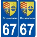 67 Drusenheim blason autocollant plaque stickers ville