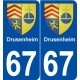 67 Drusenheim blason autocollant plaque stickers ville