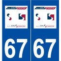 67 Drusenheim logo autocollant plaque stickers ville
