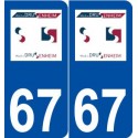 67 Drusenheim logo autocollant plaque stickers ville