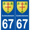 67 Eckbolsheim blason autocollant plaque stickers ville