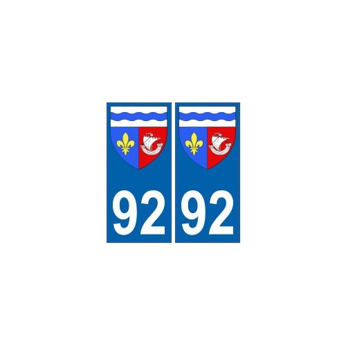 92 Hauts de Seine autocollant plaque blason armoiries stickers département