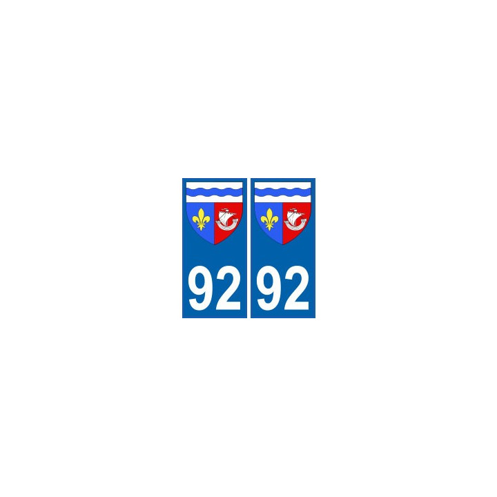 92 Hauts de Seine autocollant plaque blason armoiries stickers département