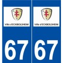 67 Eckbolsheim logo autocollant plaque stickers ville
