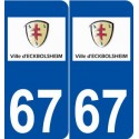 67 Eckbolsheim logo autocollant plaque stickers ville