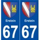 67 Erstein blason autocollant plaque stickers ville