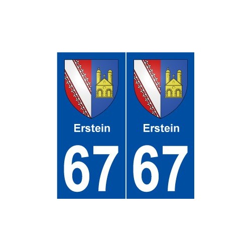 67 Erstein blason autocollant plaque stickers ville