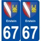 67 Erstein blason autocollant plaque stickers ville