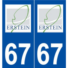 67 Erstein logo autocollant plaque stickers ville