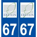 67 Erstein logo autocollant plaque stickers ville