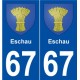 67 Eschau blason autocollant plaque stickers ville