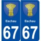 67 Eschau blason autocollant plaque stickers ville