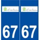 67 Eschau logo autocollant plaque stickers ville