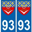 93 Seine-Saint-Denis adesivo piastra stemma coat of arms adesivi dipartimento