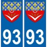 93 Seine Saint Denis autocollant plaque blason armoiries stickers département