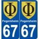 67 Fegersheim blason autocollant plaque stickers ville