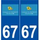 67 Fegersheim logo autocollant plaque stickers ville