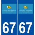 67 Fegersheim logo autocollant plaque stickers ville