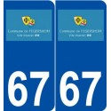 67 Fegersheim logo autocollant plaque stickers ville