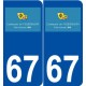 67 Fegersheim logo autocollant plaque stickers ville