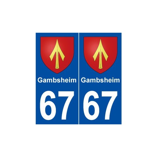 67 Gambsheim blason autocollant plaque stickers ville