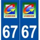 67 Gambsheim logo autocollant plaque stickers ville