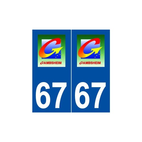 67 Gambsheim logo autocollant plaque stickers ville
