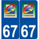 67 Gambsheim logo autocollant plaque stickers ville