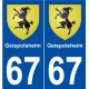 67 Geispolsheim blason autocollant plaque stickers ville