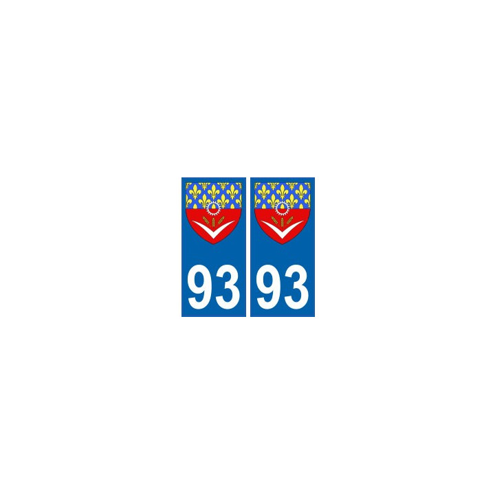 93 Seine Saint Denis autocollant plaque blason armoiries stickers département