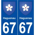 67 Haguenau coat of arms sticker plate stickers city