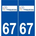 67 Haguenau logo autocollant plaque stickers ville