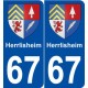 67 Herrlisheim blason autocollant plaque stickers ville