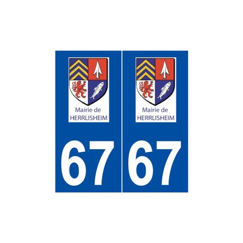 67 Herrlisheim logo autocollant plaque stickers ville