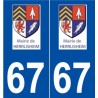 67 Herrlisheim logo autocollant plaque stickers ville
