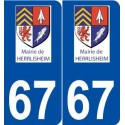 67 Herrlisheim logo autocollant plaque stickers ville