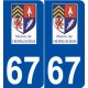 67 Herrlisheim logo autocollant plaque stickers ville