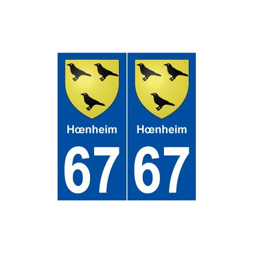 67 Hœnheim blason autocollant plaque stickers ville