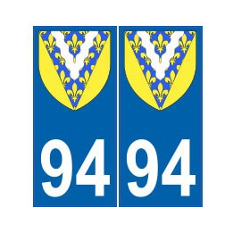 94 Val de Marne autocollant plaque blason armoiries stickers département