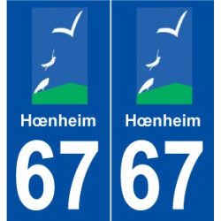 67 Hœnheim logo autocollant plaque stickers ville