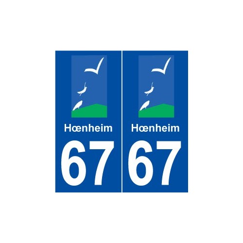 67 Hœnheim logo autocollant plaque stickers ville