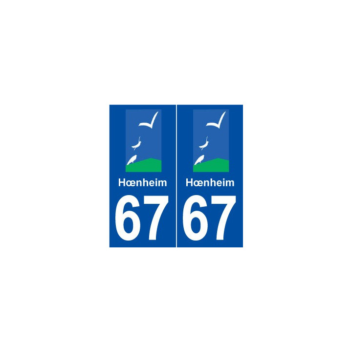 67 Hœnheim logo autocollant plaque stickers ville